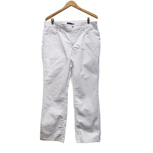 NYDJ Optic White Marilyn Straight Leg Lift Tuck Jeans Size 16P Petite 37x28.5